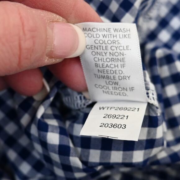 J. Jill Womens M Blue White Gingham Pullover Blouse - Picture 11 of 11